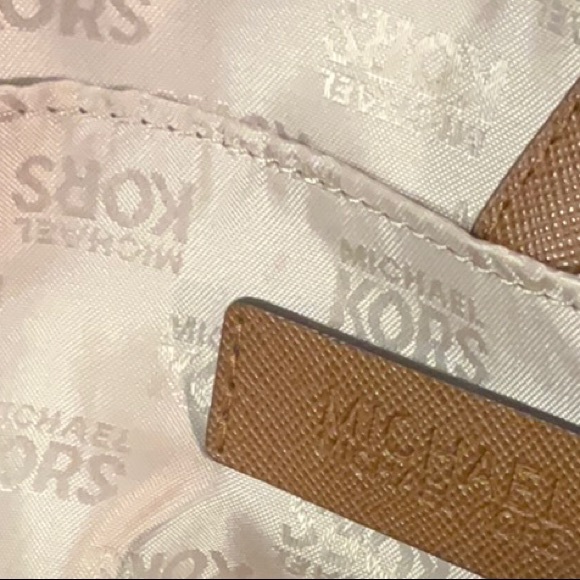 Michael Kors Navy Nylon Brown Leather Straps Tote Bag - Picture 7 of 7